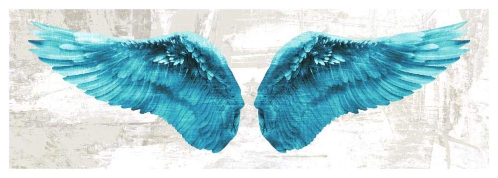 Angel Wings (Aqua)-Paper Art-56x20”