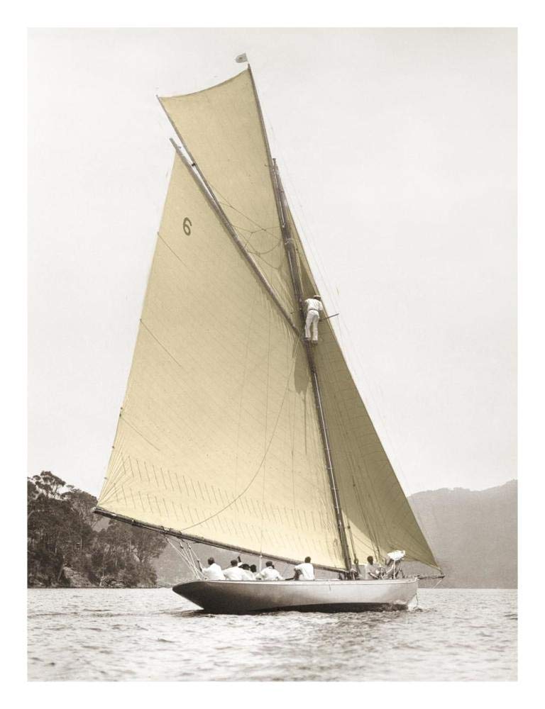 Vintage yacht-Paper Art-20x26”