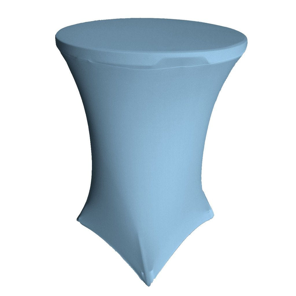 LA Linen Round Spandex Tablecloth, 36-Inch Round 30-Inch High, Blue Light