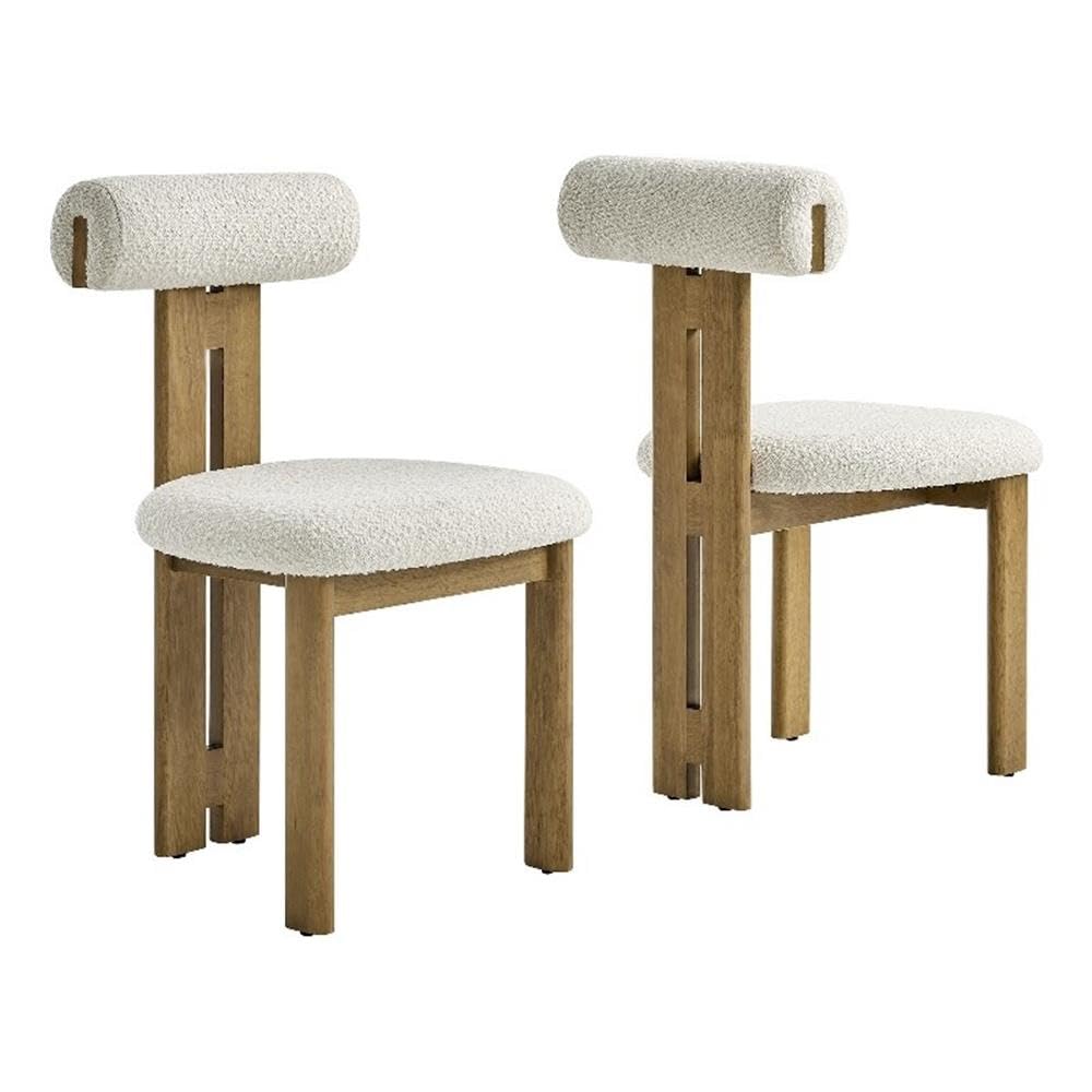 Torian Boucle Fabric Dining Chair Set of 2 by Modway