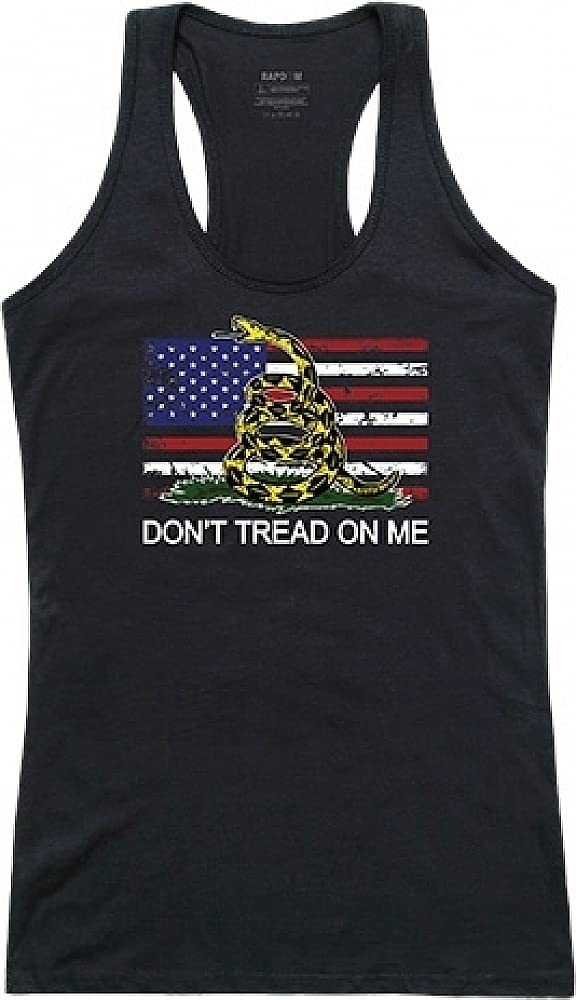 WomenGraphicTank, Flag w/Gadsden, Black, S