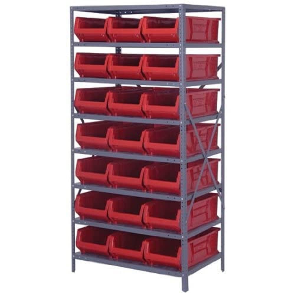 Quantum Storage Systems Wire Shelving Unit W/21 Yellow Bins