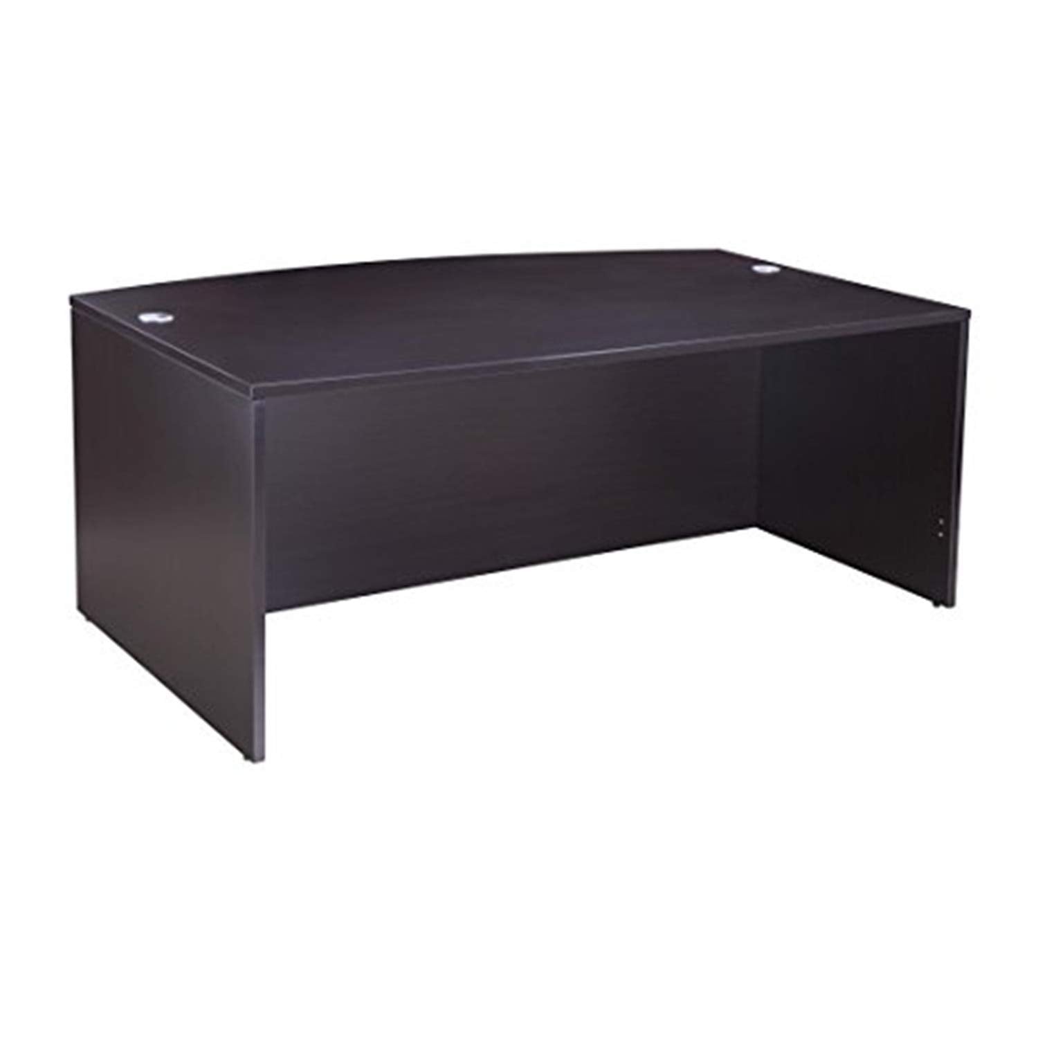 Boss Bow Front Desk Shell, Mocha 71W*36/41″D*29.5″H