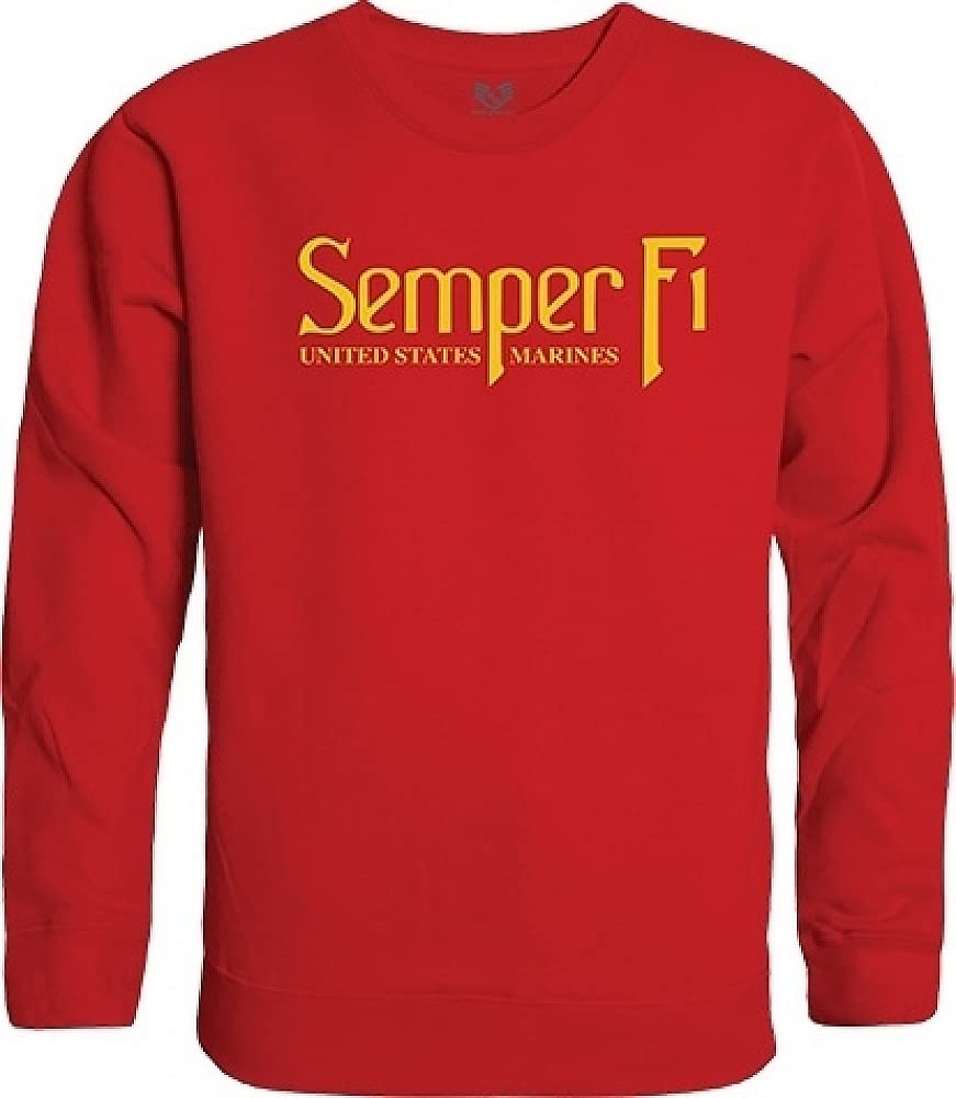 Graphic Crewneck, Semper Fi, Red, M