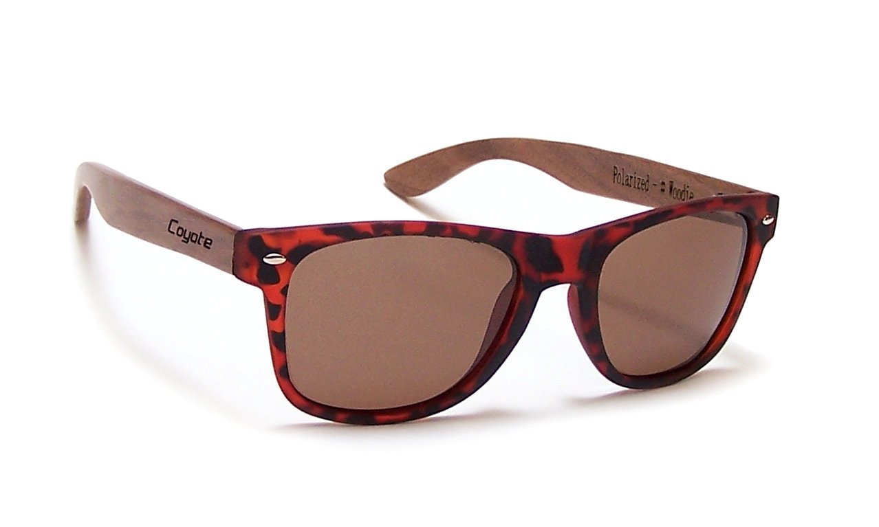 Nylon front with natural Rosewood temples - Woodie m.tort/zebrawood/brown