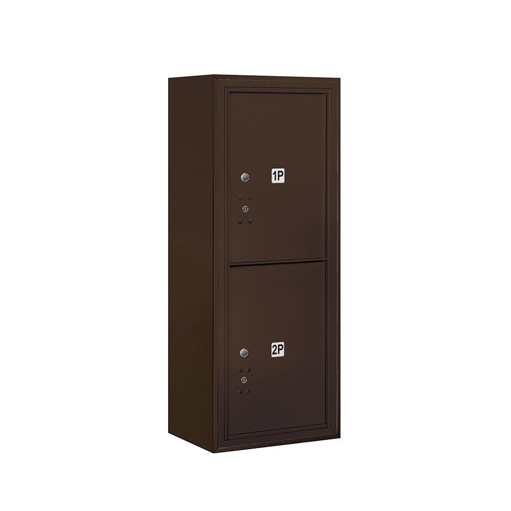 10 Door High Surface Mounted 4C Horizontal Parcel Locker with 2 Parcel Lockers in Bronze with USPS Access