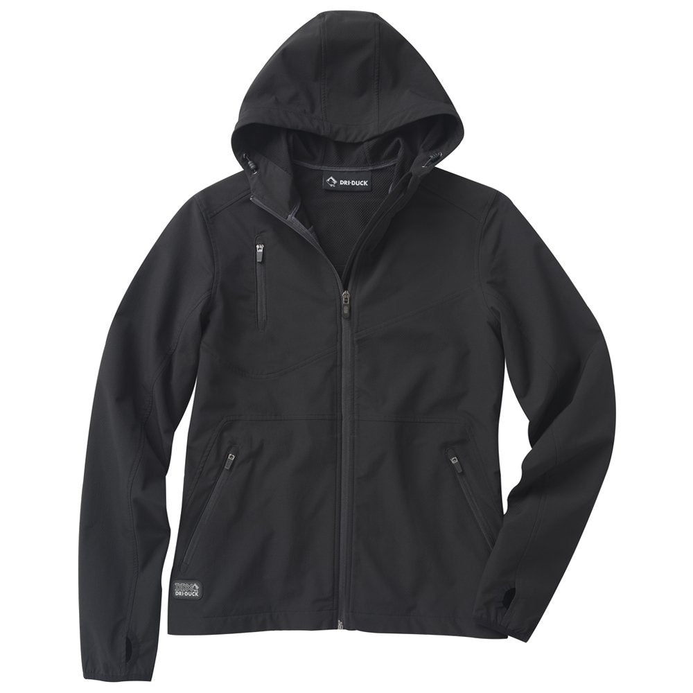 DRI DUCK Womens Ascent Soft Shell Hooded Jacket - Black, M