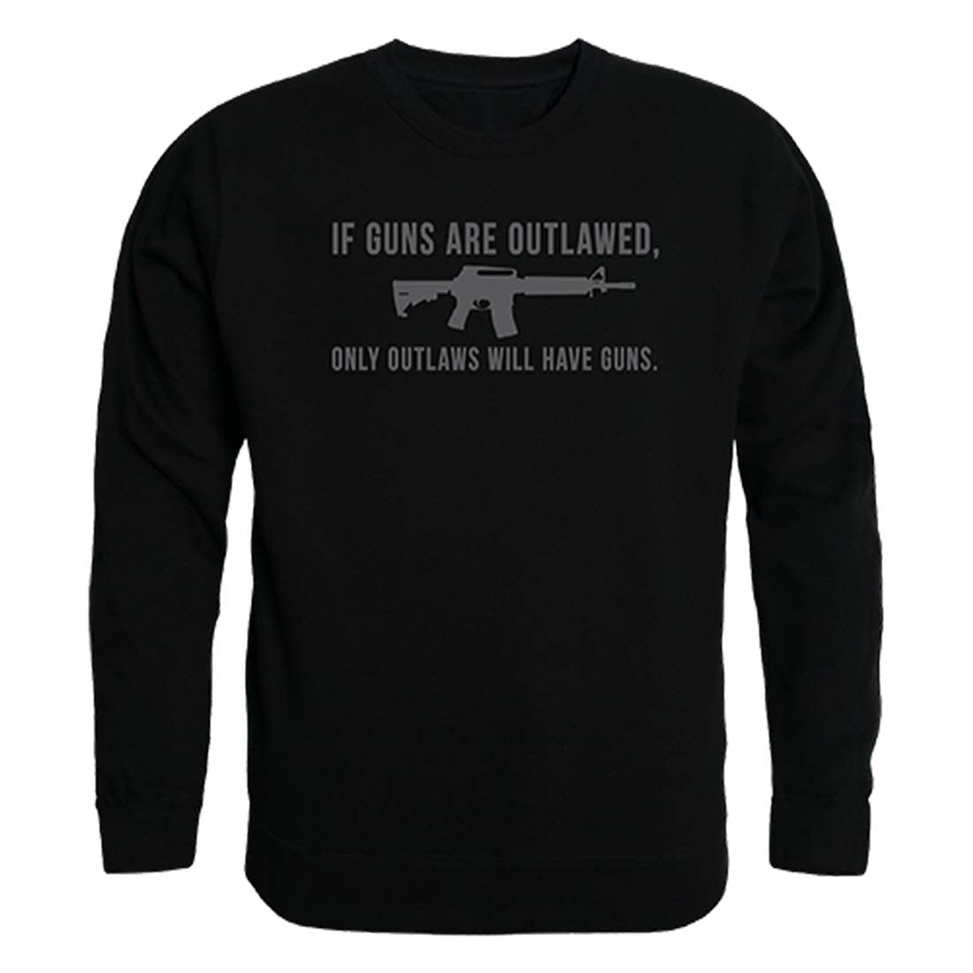 Graphic Crewneck, Outlawed, Black, XL