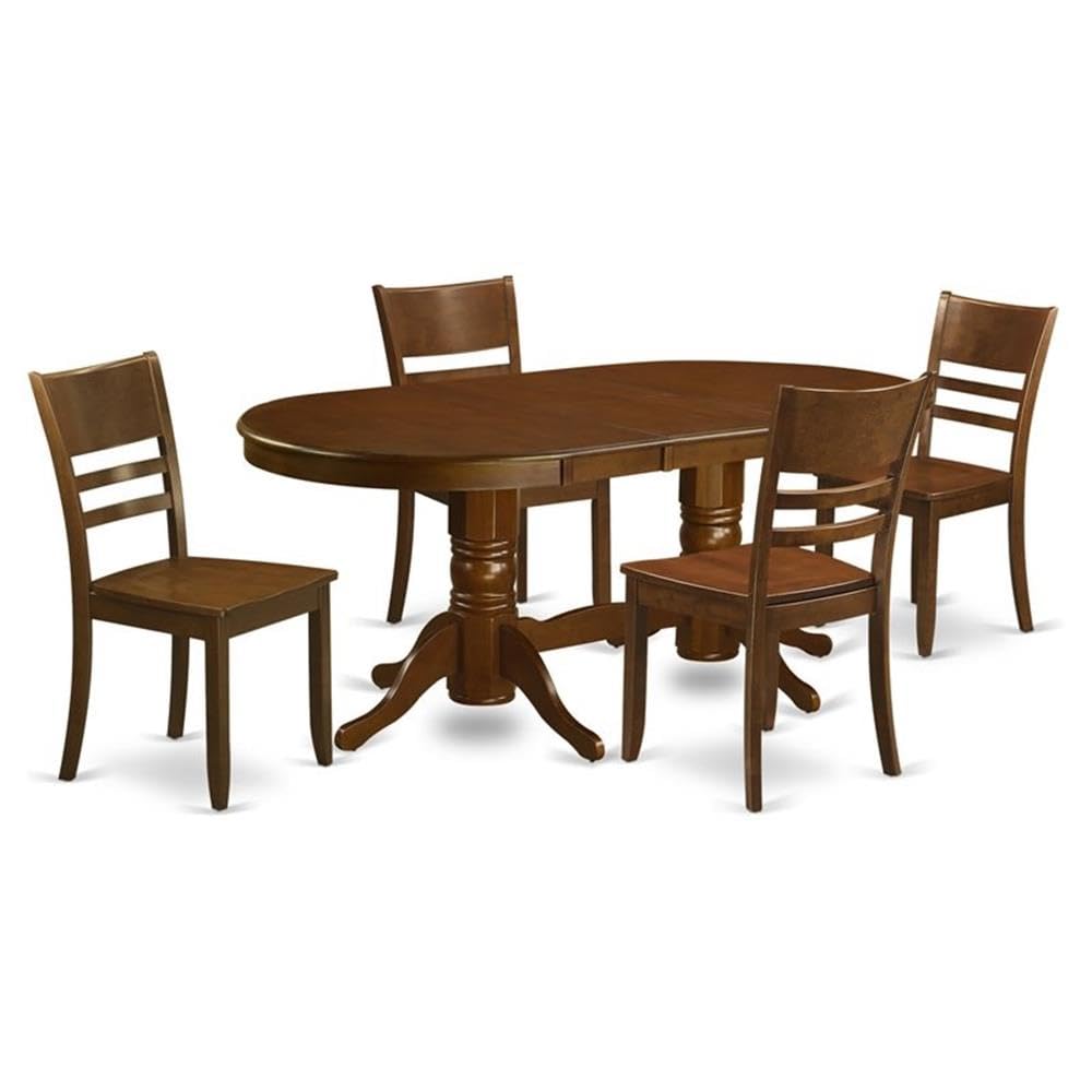 5  Pc  Vancouver  Kitchen  Table  with  a  17in  Leaf  and  4  Wood  dinette  Chairs