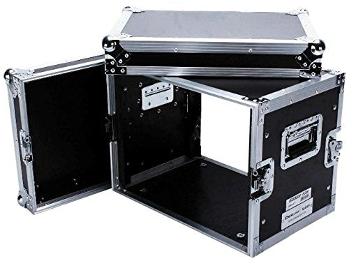 Fly Drive Case For 8U Space Standard DJ 19-in Amplifier or Effects Units or Similarly Sized Equipment w/Laptop Shelf w/Wheels