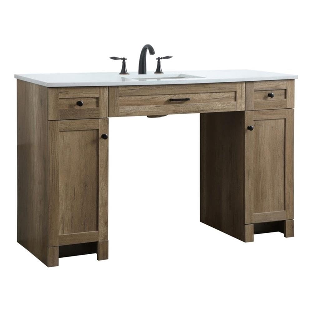 Elegant Lighting 54 Inch Ada Compliant Bathroom Vanity In Natural Oak