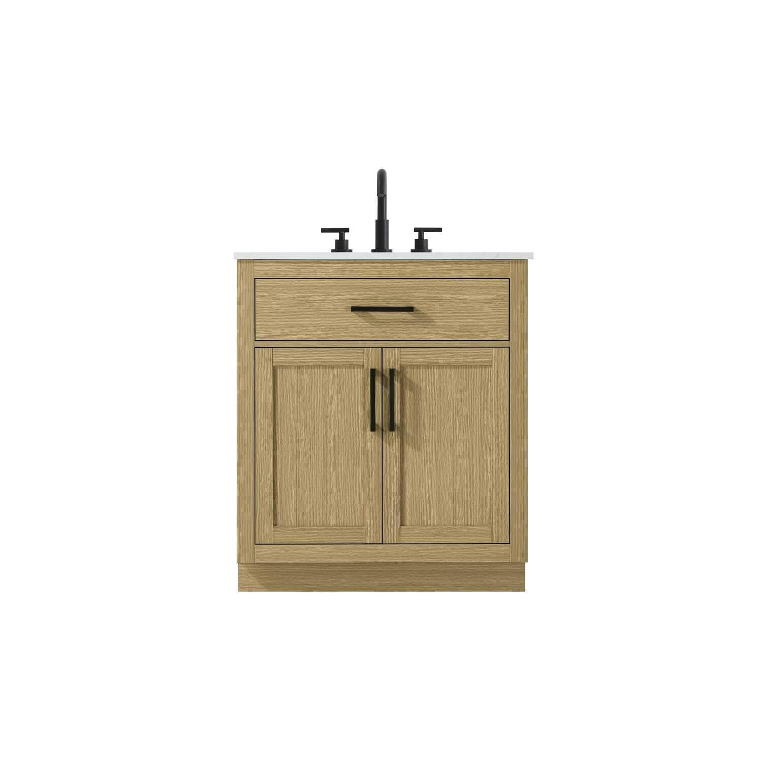 Alden 30 inch Single Bathroom Vanity in Honey Brown