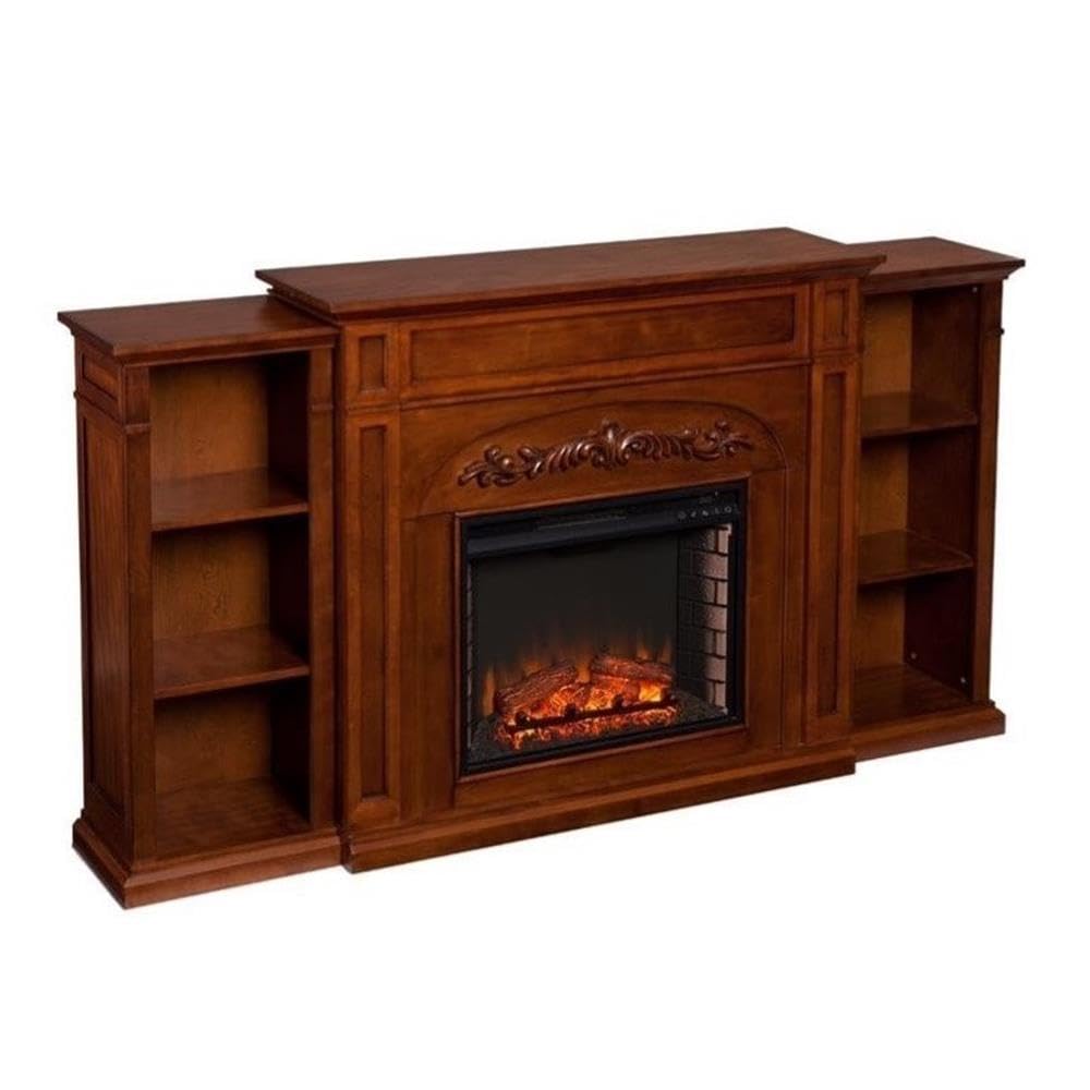 Chantilly Electric Fireplace with Bookcases - Autumn Oak