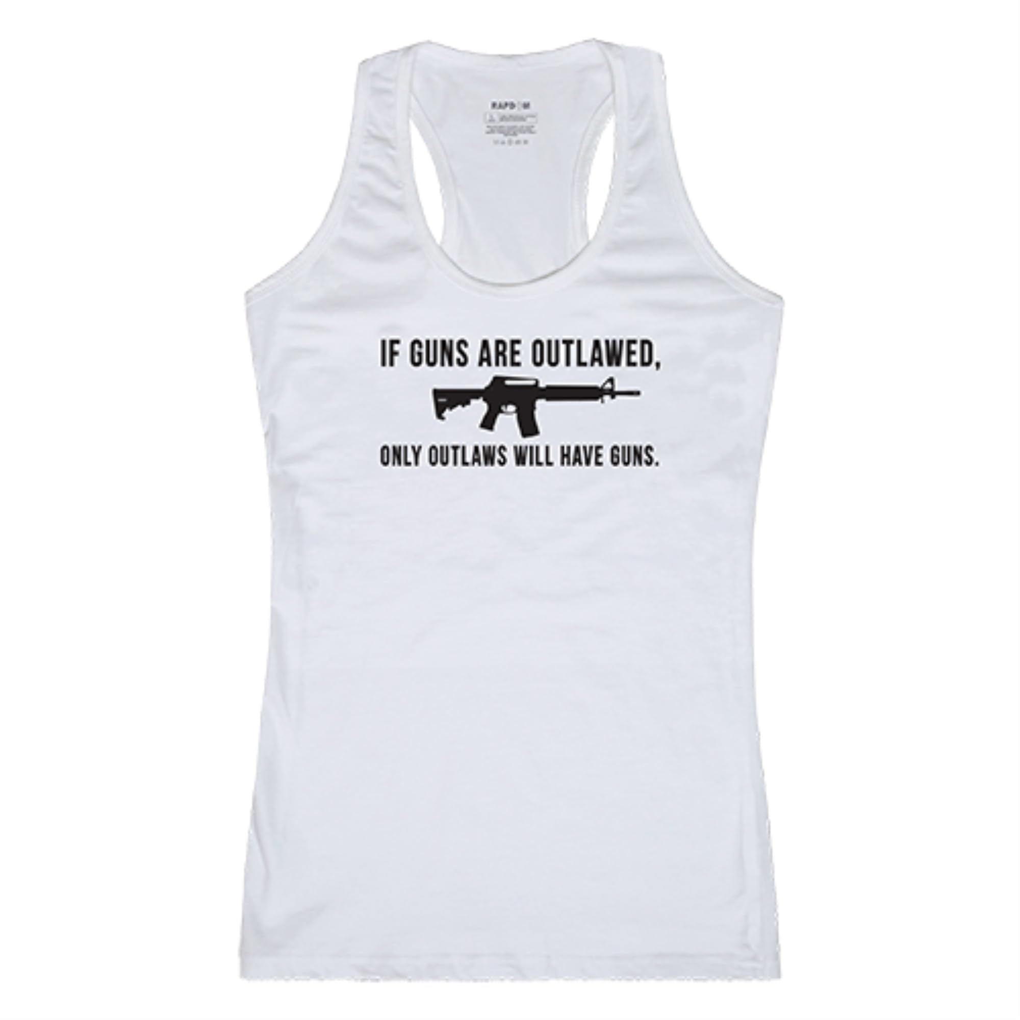 Womens Graphic Tank, Outlawed, White, M