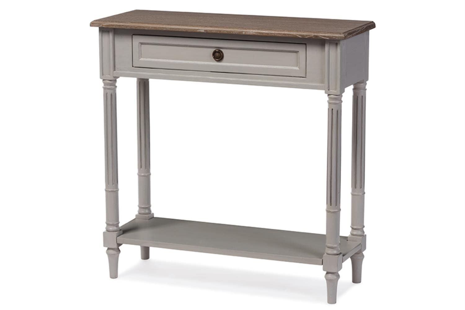 Baxton Studio Edd8Vm/M-B-W1 Console Table, White Wash