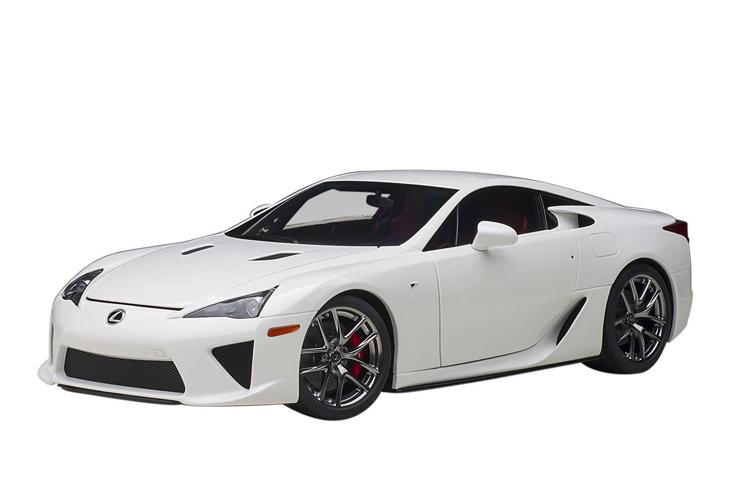 Lexus LFA Whitest White with Red and Black Interior 1/18 Model Car by Autoart