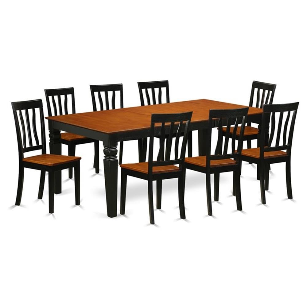 9  PcKitchen  dinette  set  with  a  Table  and  8  Dining  Chairs  in  Black  and  Cherry