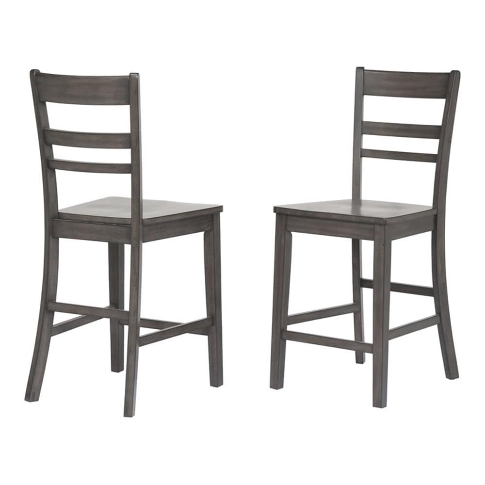 Sunset Trading Shades of Gray Slat Back Stools | Set of 2