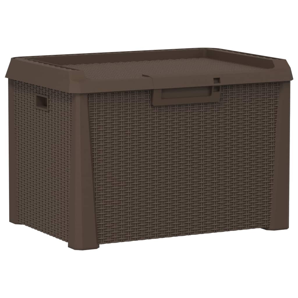 vidaXL Patio Storage Box Brown 33 gal PP