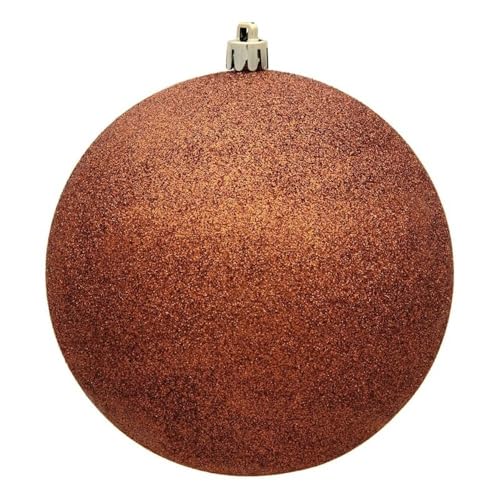 Casafoyer  6” Copper Glitter Ball Drilled 4/Bag - N591588DG - (Pack Of 2)