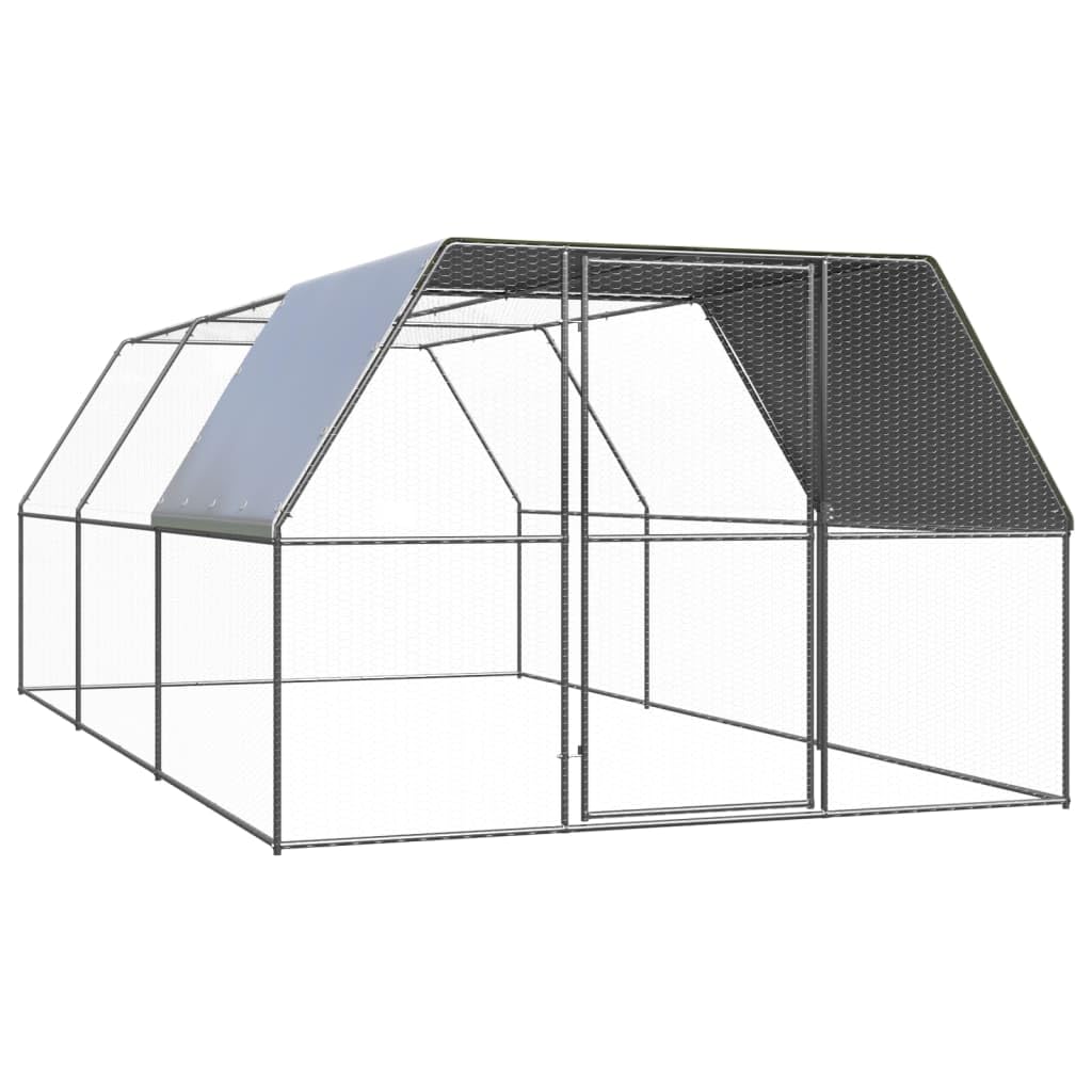 vidaXL Outdoor Chicken Cage 9.8x19.7x6.6 Galvanized Steel