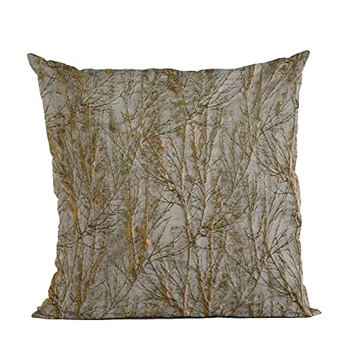 Plutus Patina Yarns Shiny Fabric With Twig Pattern Luxury Throw Pillow - Double sided  20 x 20”