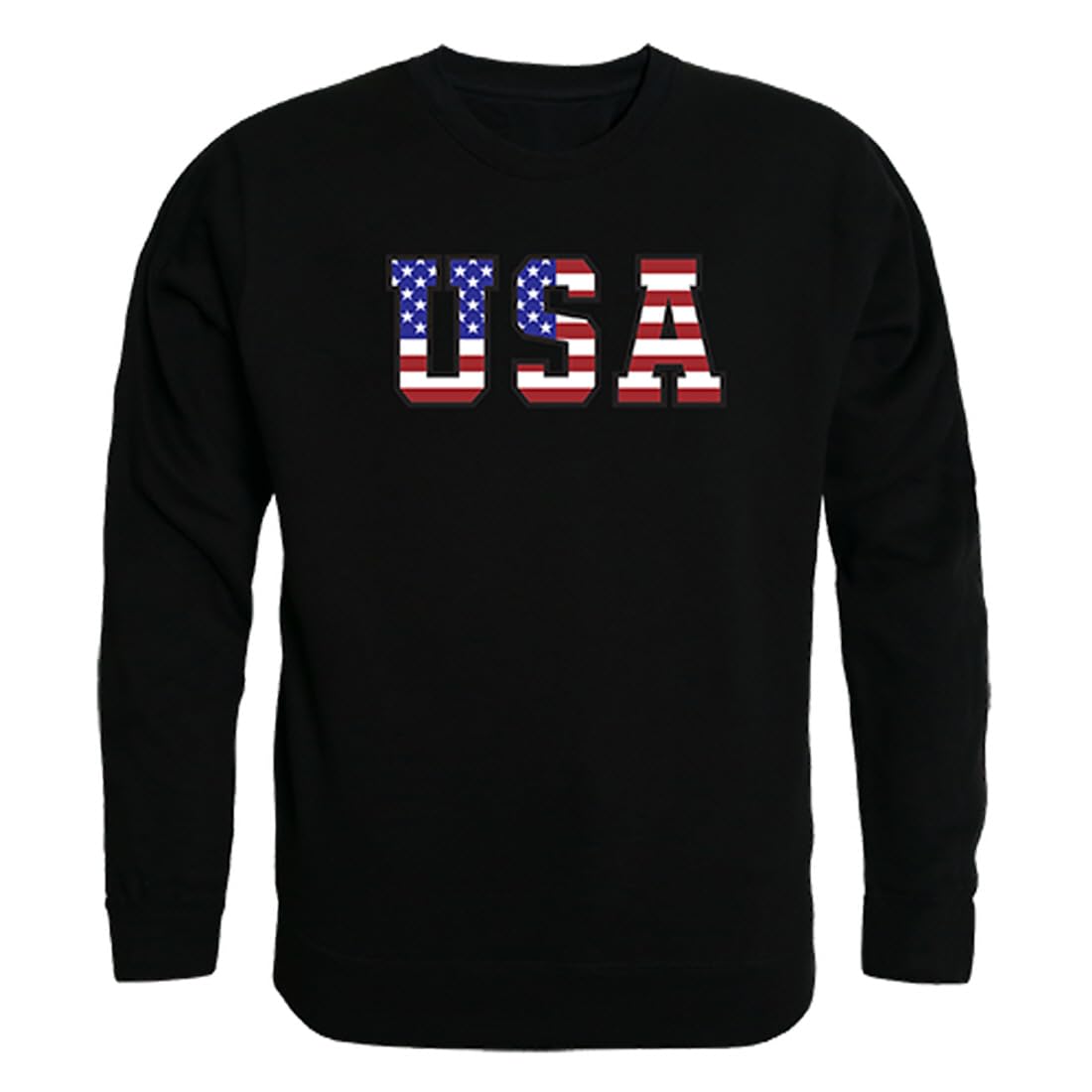 Graphic Crewneck, Flag Text 2, Black, S