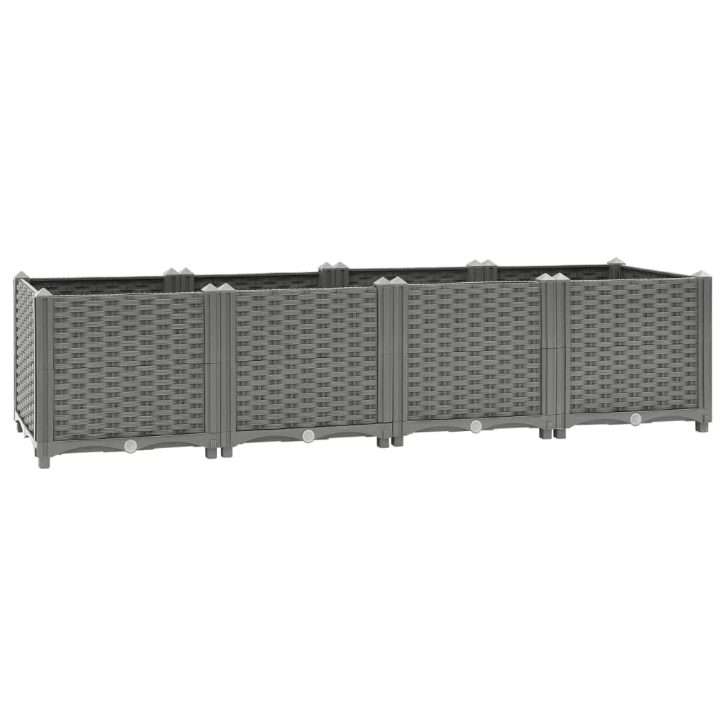 vidaXL Raised Bed Light Gray 63x15.7"x15" Polypropylene"
