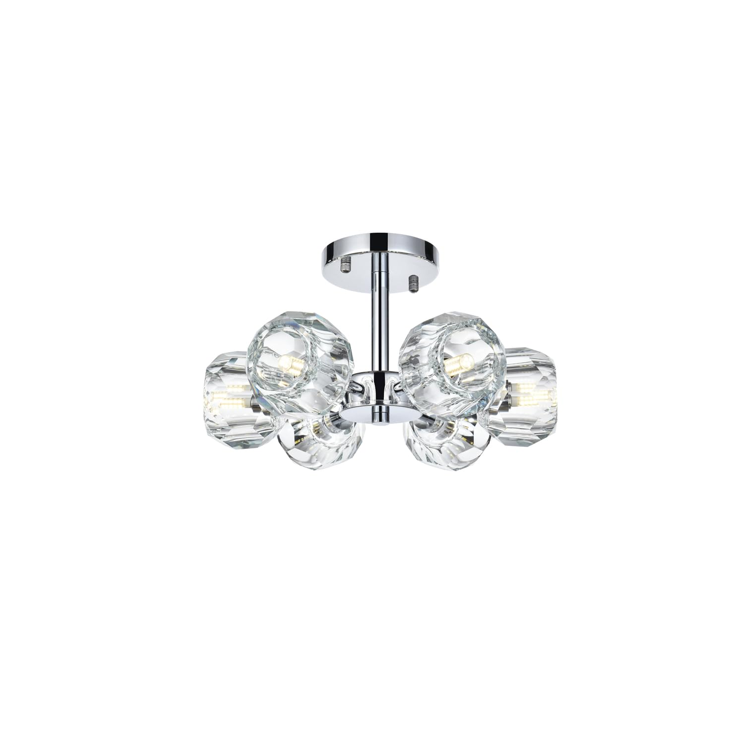 Elegant Lighting Eren 14 Inch Flush Mount In Chrome