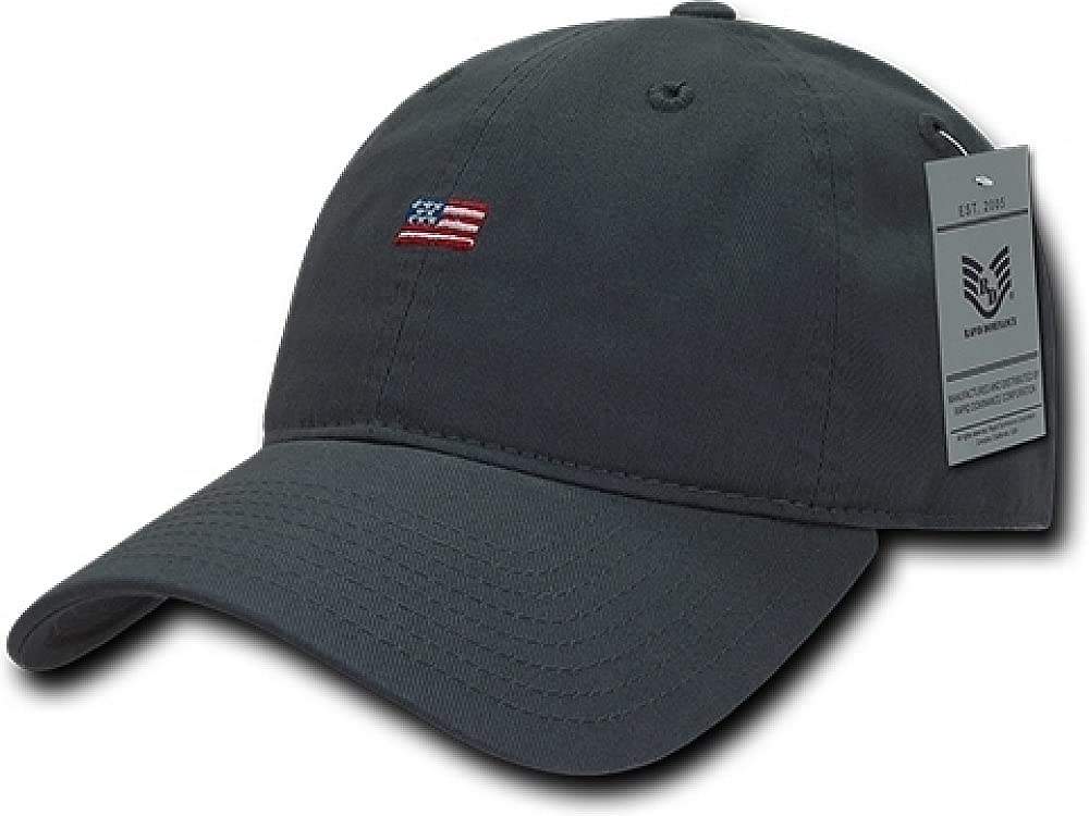Relaxed Graphic Cap, Small USA Flag, Dark Grey