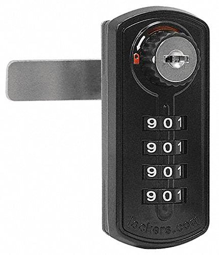 Resettable Combination Lock - Factory Installed on Metal Locker Door - Black