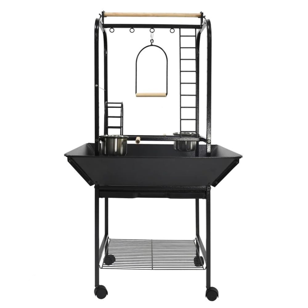 26x25??55??Parrot Play Stand with Ladders and Toy Hooks