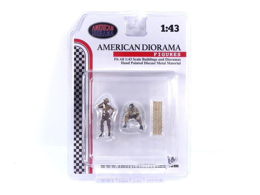 4X4 Mechanics 2 Piece Diecast Figure Set 1 for 1/43 Scale Models by American Diorama
