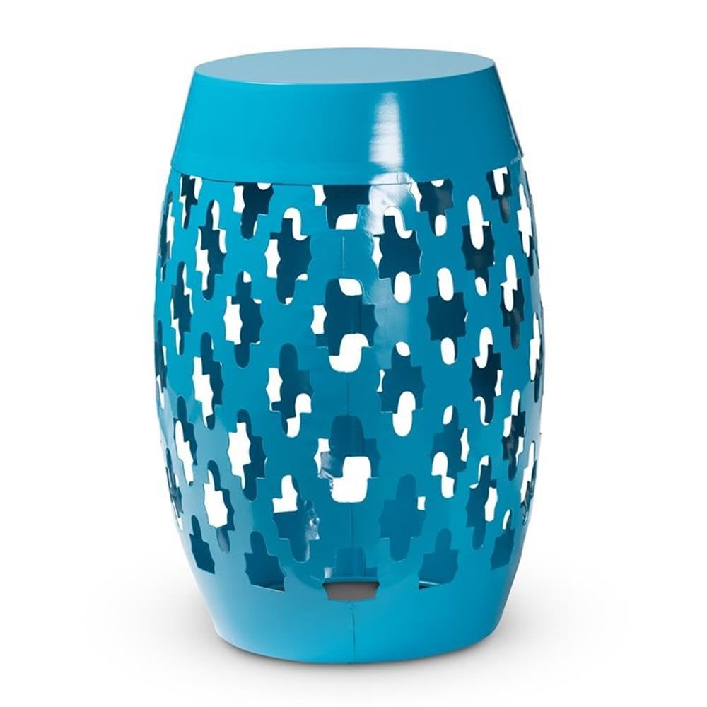 Baxton Studio Branson Modern And Contemporary Blue Finished Metal Outdoor Side Table Blue/Metal