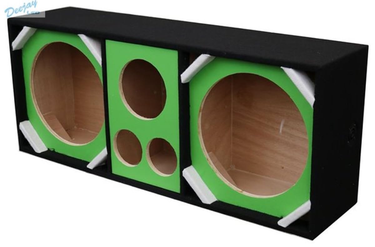 Loaded Box withTwo Despacito Heavy Duty 12-in Woofers One Horn and withTwo Bullet Tweeters GREEN