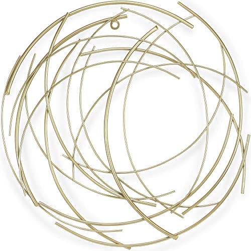 Casafoyer Denine Small Abstract Round Wall Art - Gold - (Pack Of 2)