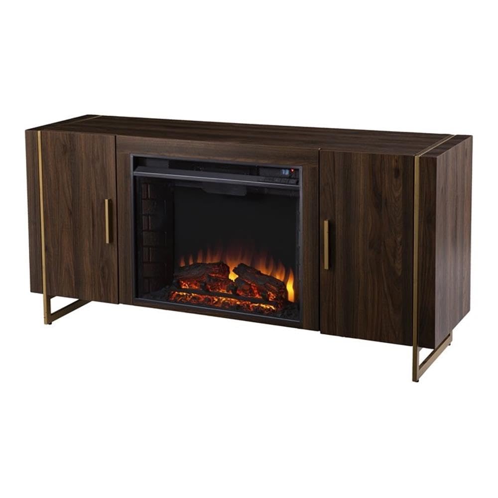 Trandling Mirrored Faux Marble Fireplace