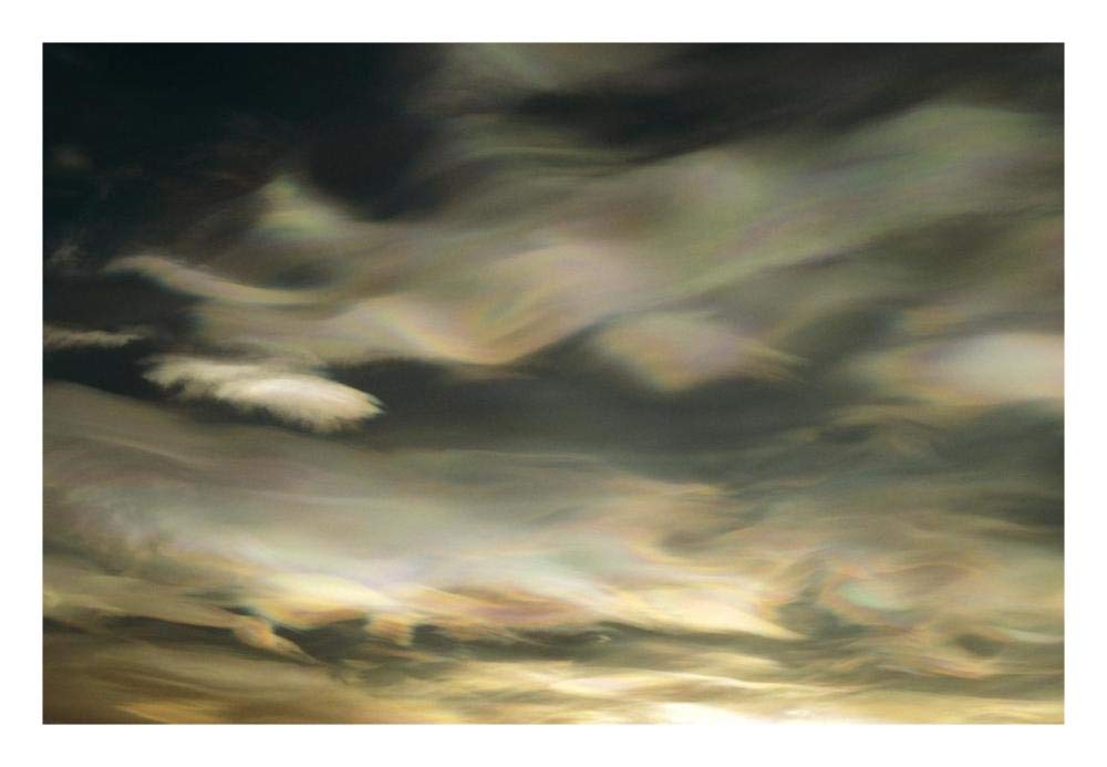 Nacreous Mother of Pearl clouds seen over Ross Island in late winter, early spring, Antarctica-Paper Art-26x18”