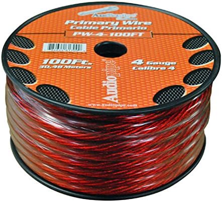 Power Wire Audiopipe 4Ga 100' Red