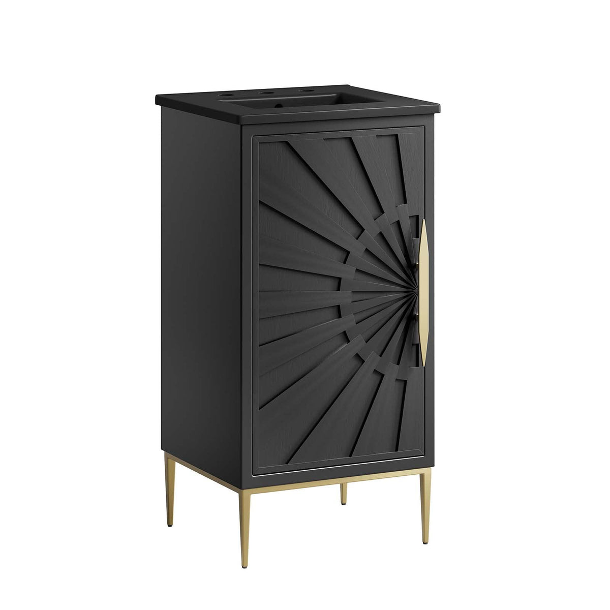 Modway Awaken Bathroom Vanity Cabinet, 18', Black Black