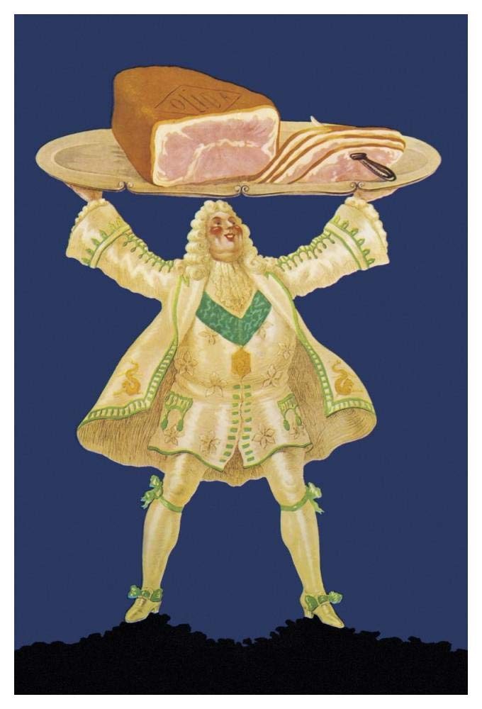 Pigs and Pork: Ham Platter-Paper Art-34x50”