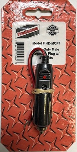 PROCOMM - MCP4 - 12 VOLT CIGARETTE PLUG WITH 4 INCH RED & BLACK LEAD
