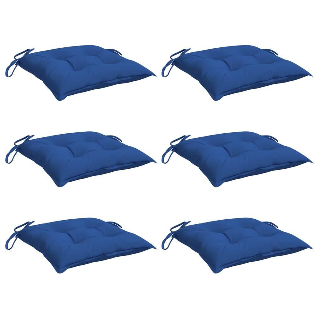 vidaXL Chair Cushions 6 pcs Blue 15.7x15.7"x2.8" Oxford Fabric"