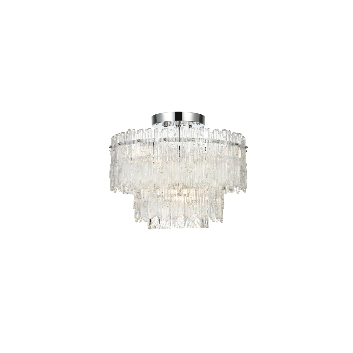 Elegant Lighting Emilia 15 Inch Flush Mount Light In Chrome