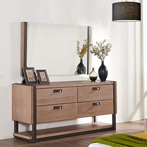 Richmond Mirror. Natural Paulownia Veneer. Metal details.
