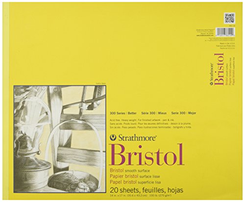 Strathmore 300 Series Bristol Smooth Pad, 14X17 Tape Bound, 20 Sheets