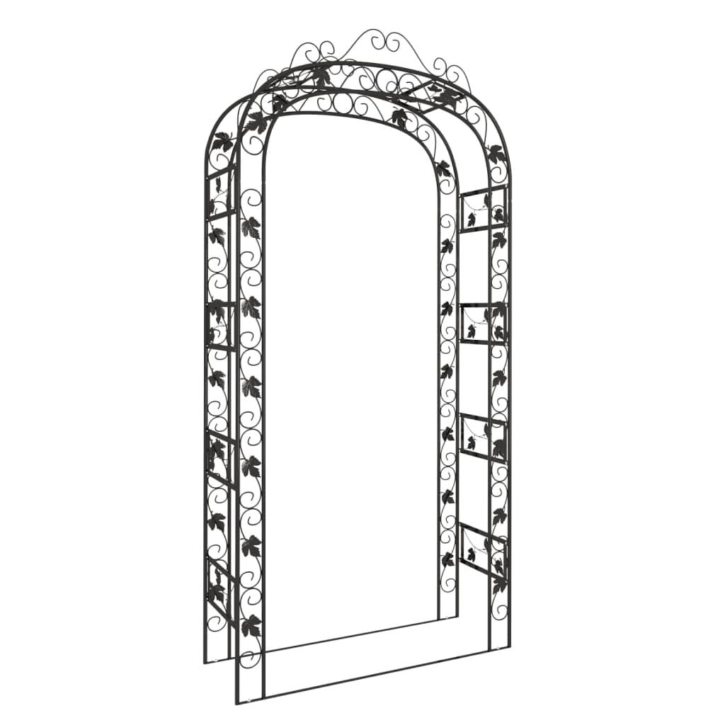 vidaXL Garden Arch Black 45.7x17.7"x94.5" Steel"