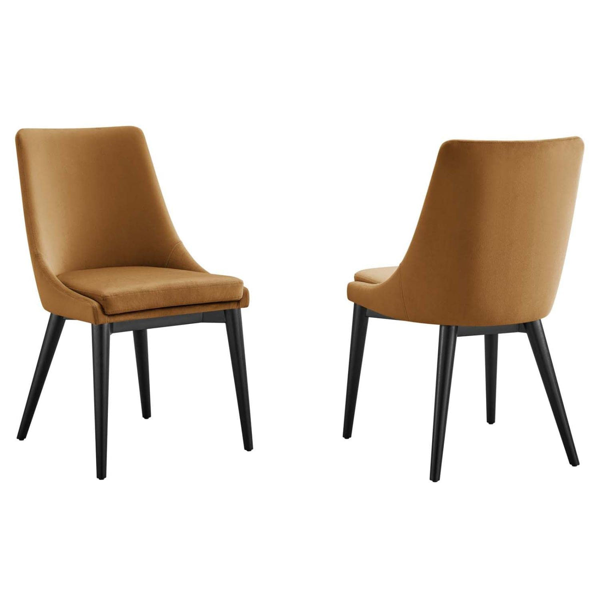Modway Viscount 19 Modern Performance Velvet Dining Chair In Brown (Set Of 2)