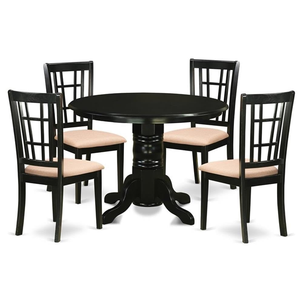 SHNI5-BLK-C 5 Pc Dining room set - Dinette Table and 4 Dining Chairs