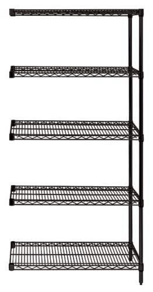 Wire 5 Shelf ADD-ON KIT Black 74in